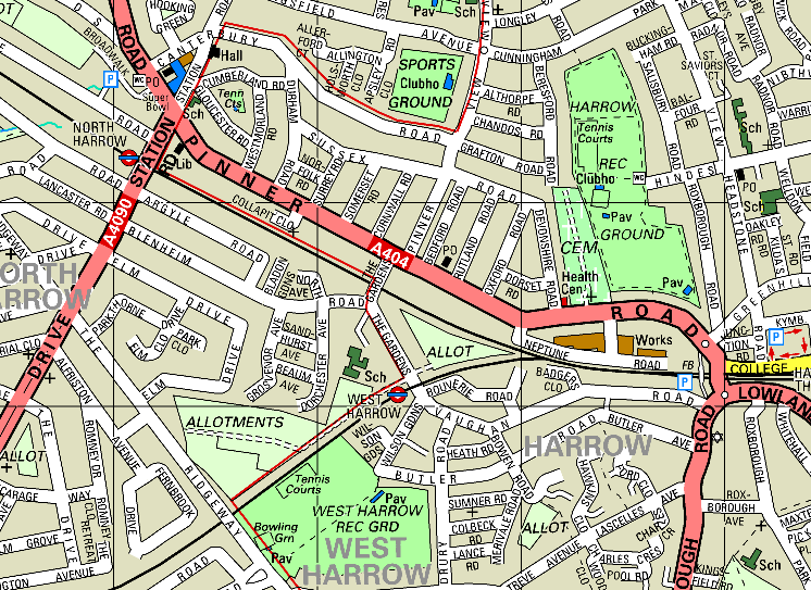 West Harrow Map