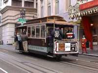Cable car on the Junction of Powell and Sutter Streets